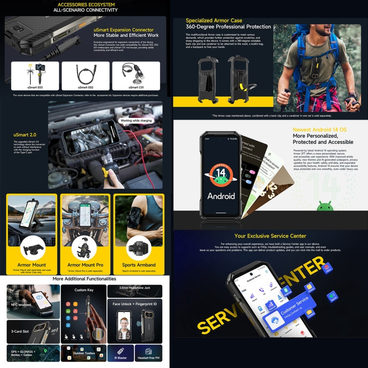 Ulefone Armor 27T Rugged Phone, 12GB+256GB, Thermal Imager, Night Vision, 10600mAh, 6.78 inch Android 14 MediaTek Helio G99 Octa Core, Network: 4G, NFC, OTG Ulefone Armor 27T Rugged Phone, 12GB+256GB, Thermal Imager, Night Vision, 10600mAh, 6.78 inch Android 14 MediaTek Helio G99 Octa Core, Network: 4G, NFC, OTG